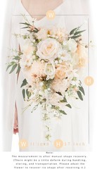 Cascading 11″ White Rose Bridal Bouquet for Rustic Boho Weddings & Events
