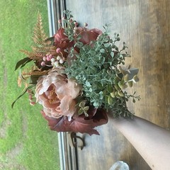 Bridal Wedding Bouquet Lovely Budget Handmade Faux Florals Dusty Rose Green