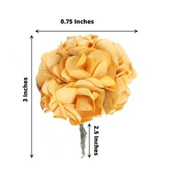 144 pcs Gold CRAFT 0.5″ wide MINI PAPER ROSES Wedding Party Flowers SALE