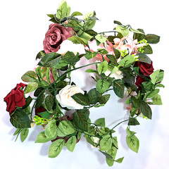 Artificial Rose Flower Burgundy Floral Garland 5ft – Wedding Ceremony Backdrop