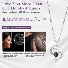 Emibele Preserved Real Purple Rose with Small, + S925 Necklace