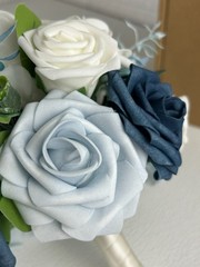 Ling’s Moment 7” Wedding Bouquet Navy Blue Bridal Bridesmaid Flowers NEW