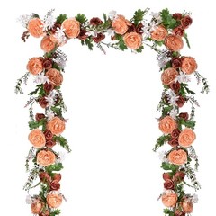 Lvydec 2 Pack Artificial Peony Flower Garland – 6ft Silk Peony Orange Flower …