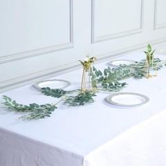 24 ft long Light Green 4 Garlands Honey Locust Artificial Foliage Botanical