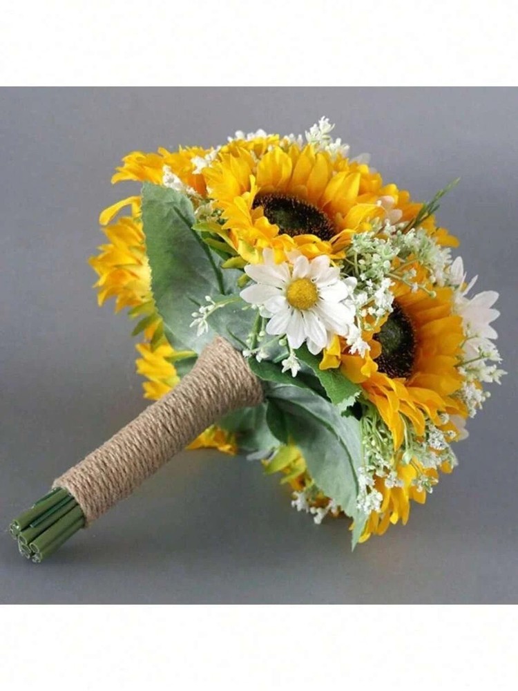 Sunflower Wedding Bouquet Bride Bridesmaid Artificial Flowers