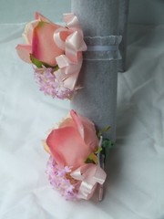 Wedding Bouquets 3pc package Bridal Bouquet SILK flowers Pink Roses Hand Made