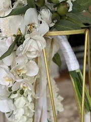 45” Long Wedding Bouquet Large Cascade Real Feel Artificial Flower Orchids Roses