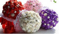 Snow White Bridal Wedding Bouquet Lace Collar 6 pcs Brooch Bouquet Collar DIY