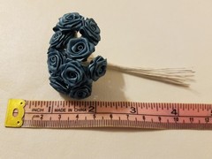 Lot of 144pcs Teal Satin Ribbon Roses Flowers 12mm 1/2″ 1/2 Inch on Wire Stem