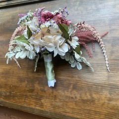 Beautiful Bridal Wedding Bouquet Budget Friendly Faux Florals White Pink Purple