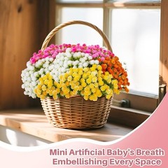RAINFLOW Baby Breath Flowers Artificial Bulk – 100PCS Mini 100 PCS Multi Color