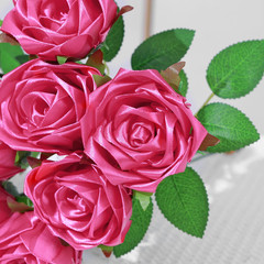 300Pcs Premade Satin Ribbon Rose Petals Half-Finished for Eternal Rose DIY Ramos
