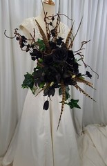 Dark as Night Goth Faux Silk Wedding Bouquet