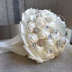 Pack of 30 Satin 4d Rose 1.5″ Craft Wedding Bride-Ivory
