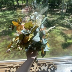 Beautiful Bridal Wedding Bouquet Budget Handmade Faux Flowers White-Pink Green