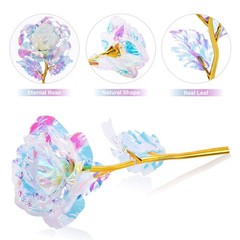 AUGOLA Forever Flower for Her Mother’s Day Galaxy Rose, 10 Tall, Rainbow