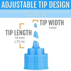 Writer Bottles – Easy Small Squeeze Bottles – 5 Each (1 and 2 Ounce) – 10