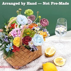 Artificial Flowers Combo Box, 38PCS Fake Flowers, Silk Flower Mix Multi Color