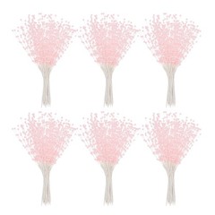 60 Pcs 4mm Pearl String Bouquet Pearl Stick Stems Bouquets Garland Spray, Pink