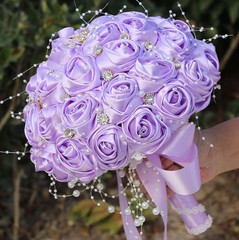 Bridal Wedding Bouquet Round Bling Brooch Bouquet Throw Toss Artificial Rose …