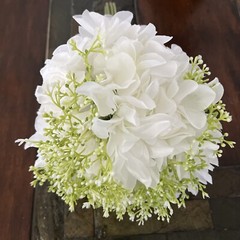 SET OF 3 Assorted Flower White Sola Bridal Wedding Bouquet with corsages