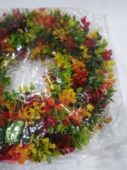 Duolala Wreaths for Front Door 16″ Artificial Flowers Green Autumn Colors NEW