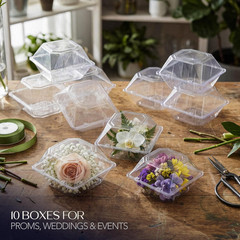Clear Plastic Flower Box for Corsage, Boutonniere, Rose, Orchid Prom Wedding Cra