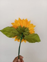 Sunflower Satin Ribbon artificial flower bouquets Fully Handmade