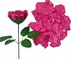 300Pcs Premade Satin Ribbon Rose Petals Half-Finished for Eternal Rose DIY Ramos