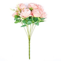 LIGHT BLUSH 2 Bushes 18″ ARTIFICIAL Faux Silk Rose FLOWERS Bouquet Wedding