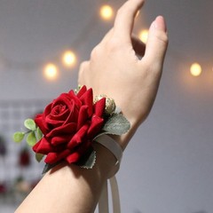Bracelet Bead Prom Wrist Party Wedding Decor Bridesmaids Pearl Corsage Flower