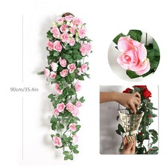 35.4″ Garland Vine Artificial Flower Rose Fake Ivy Plant Home Garden Party Decor