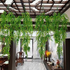 4Pcs Artificial Boston Fern Plant Fake Hanging Plastic Vine Home Outdoor Decor