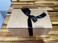 Corsage And Boutonierre Set Purple Black Accents White Rose/Lily In Gift Box