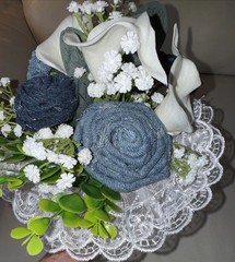 Forever Denim Rose Bridal Bouquet Corsage Boutonnière Wedding Anniversary