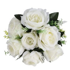 Horoper Wedding Bouquets for Bride, White Champagne Artificial Roses Flowers …