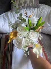 Faux Handmade Bridal Bouquet 15in Long