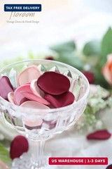 Floroom 300pcs Rose Petals Burgundy Maroon Faux Silk Flower Petals for Wedding F
