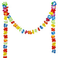 GIFTEXPRESS 36 feet Jumbo Plastic Flower Lei Garland/ Hawaiian Multi Color