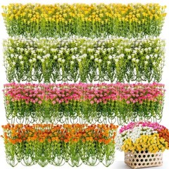 RAINFLOW Baby Breath Flowers Artificial Bulk – 100PCS Mini 100 PCS Multi Color