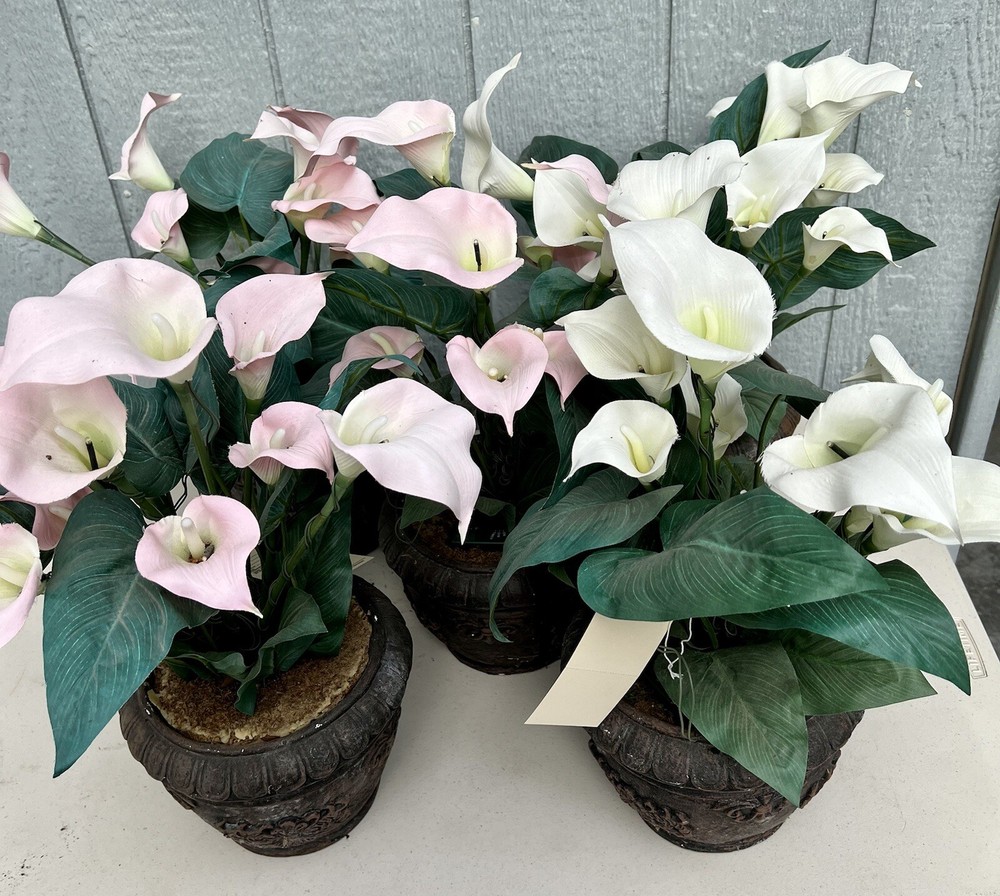 Potted Faux Lilies Twinkle Lites Any Occ Summer Garden Wedding LOCAL PICKUP