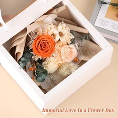 Jtoder Forever Flowers for Delivery, Preserved Flower Bouquets, Long B-Pink
