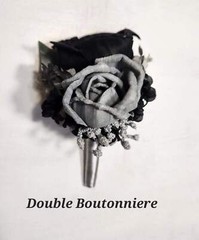 Silver Black Rose Calla Lily Sola Wood Bridal Wedding Bouquet Accessories
