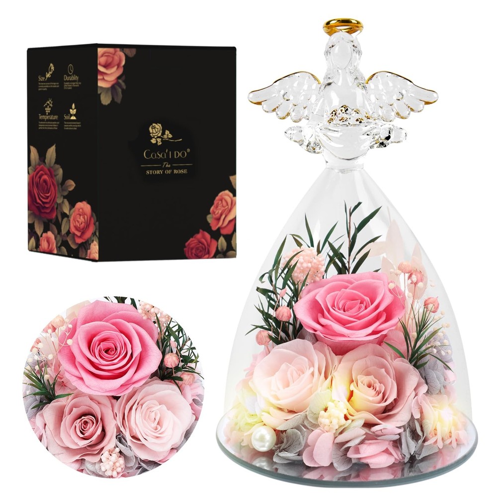 Casaido Mothers Day Rose Gifts for Women, 7″ Pink Preserved 7 inches,