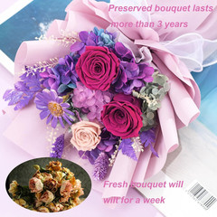 Flowers for Delivery,Preserved Flowers Bouquets,Purple Rose Bouquets That Last 1