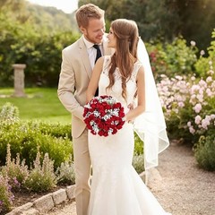 35 PCS Artificial Red Roses with 15 35 Pcs Red Roses With 15 Pcs Baby Breath