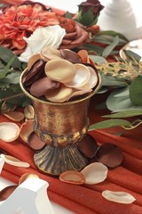 300pcs Rose Petals Rust Brown Earth Tones Faux Silk Flower Petals Wedding Flower