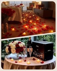2000pcs Artificial Rose Petals with LED Tea Lights Kit for Special and Romantic