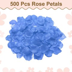 500pcs Artificial Rose Petals Fake Silk Flower Petals for Wedding, Sky Blue