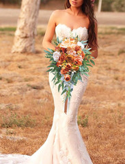 Burnt Orange Terracotta Wedding Bouquet for Vintage Fall Ceremonies